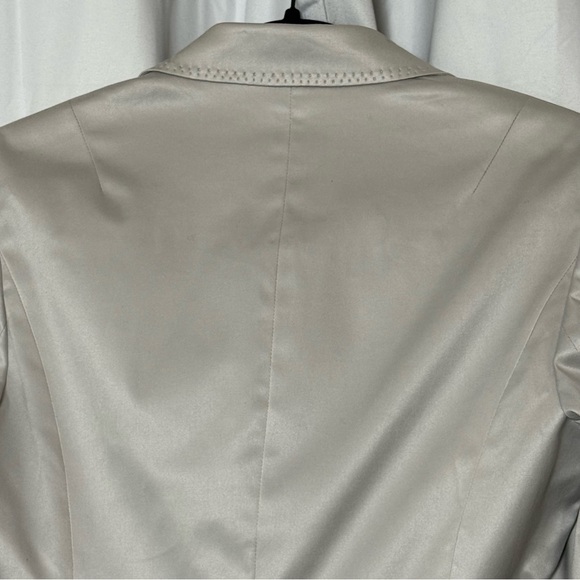 Talbots Cropped Silk Blend Blazer Petite 6 NWT Gray - Picture 7 of 11